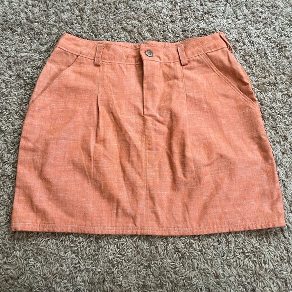 Orange denim skirt with pockets - Picture 1 of 1